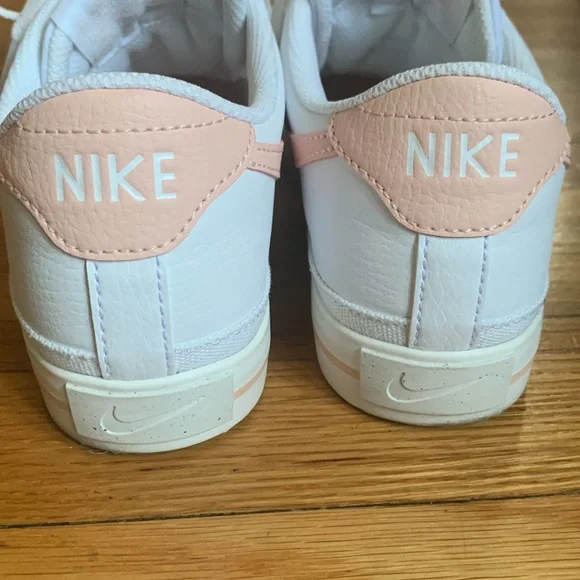 Nike Court Legacy White and Peach Accent Sneakers - Picture 7 of 7